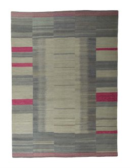 Full view of New Kilim Kiasar rug from Iran / Persia, 378 × 274 cm in Gray tones