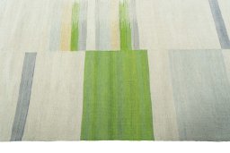 Full view of New Kilim Kiasar rug from Iran / Persia, 256 × 200 cm in Beige tones