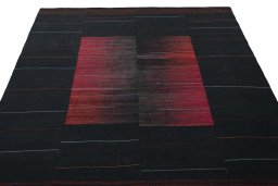 Close-up detail of New Kilim Kiasar rug from Iran / Persia showing Wool weave