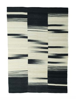 Full view of New Kilim Kiasar rug from Iran / Persia, 242 × 170 cm in Beige tones