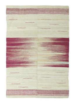 Full view of New Kilim Kiasar rug from Iran / Persia, 168 × 114 cm in Beige tones