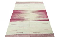 Close-up detail of New Kilim Kiasar rug from Iran / Persia showing Wool weave