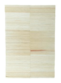 Full view of New Kilim Kiasar rug from Iran / Persia, 167 × 114 cm in Beige tones
