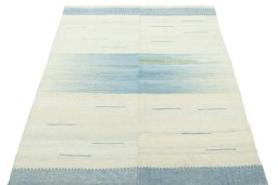 Close-up detail of New Kilim Kiasar rug from Iran / Persia showing Wool weave