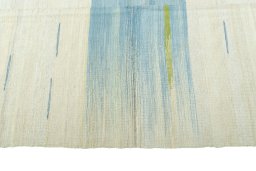 Close-up detail of New Kilim Kiasar rug from Iran / Persia showing Wool weave
