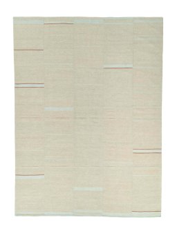 Full view of New Kilim Kiasar rug from Iran / Persia, 371 × 274 cm in Beige tones