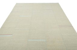 Close-up detail of New Kilim Kiasar rug from Iran / Persia showing Wool weave
