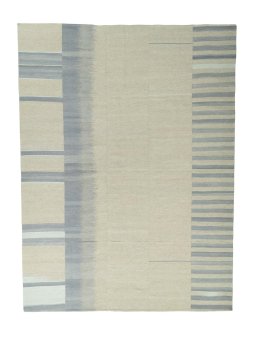 Full view of New Kilim Kiasar rug from Iran / Persia, 367 × 274 cm in Beige tones
