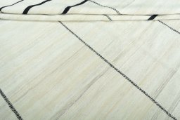 Full view of New Kilim Kiasar rug from Iran / Persia, 370 × 271 cm in Beige tones