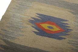 Surface texture of New Kilim Sofre rug with natural Wool and intricate pattern