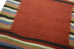Surface texture of New Kilim Sofre rug with natural Wool and intricate pattern