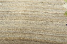 Backside of handmade New Kilim Sofre rug showing knot structure and weave density