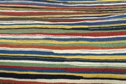 Full view of New Kilim Sofre rug from Iran / Persia, 101 × 99 cm in Multi Color tones