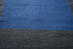 Backside of handmade New Kilim Sofre rug showing knot structure and weave density