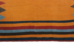 Central medallion detail of New Kilim Sofre rug from Iran / Persia