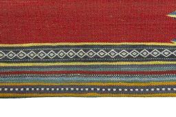 Central medallion detail of New Kilim Sofre rug from Iran / Persia