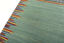 Surface texture of New Kilim Sofre rug with natural Wool and intricate pattern