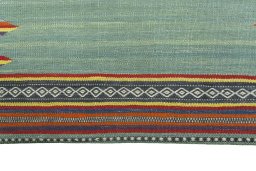 Central medallion detail of New Kilim Sofre rug from Iran / Persia