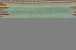 Full view of New Kilim Sofre rug from Iran / Persia, 90 × 85 cm in Green tones