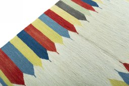 Surface texture of New Kilim Sofre rug with natural Wool and intricate pattern
