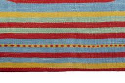 Central medallion detail of New Kilim Sofre rug from Iran / Persia