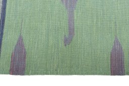Close-up detail of New Kilim Sofre rug from Iran / Persia showing Wool weave