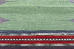 Full view of New Kilim Sofre rug from Iran / Persia, 98 × 83 cm in Green tones