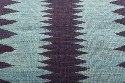 Backside of handmade New Kilim Sofre rug showing knot structure and weave density