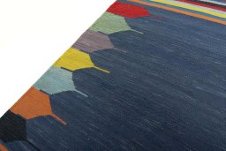 Surface texture of New Kilim Sofre rug with natural Wool and intricate pattern