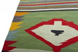 Surface texture of New Kilim Sofre rug with natural Wool and intricate pattern