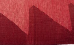 Close-up detail of New Kilim Sofre rug from Iran / Persia showing Wool weave