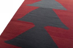 Surface texture of New Kilim Sofre rug with natural Wool and intricate pattern
