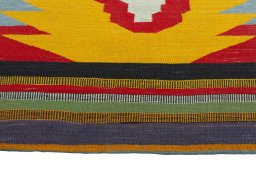 Central medallion detail of New Kilim Sofre rug from Iran / Persia