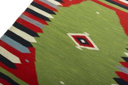 Surface texture of New Kilim Sofre rug with natural Wool and intricate pattern