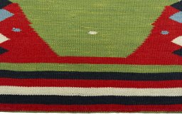 Central medallion detail of New Kilim Sofre rug from Iran / Persia