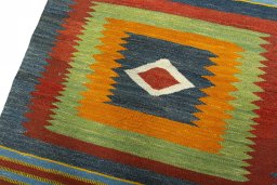 Surface texture of New Kilim Sofre rug with natural Wool and intricate pattern