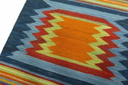 Surface texture of New Kilim Sofre rug with natural Wool and intricate pattern