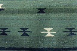 Full view of New Kilim Sofre rug from Turkey, 98 × 104 cm in Multi Color tones