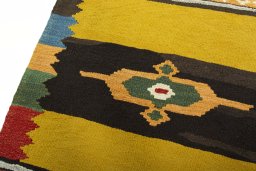 Surface texture of New Kilim Sofre rug with natural Wool and intricate pattern