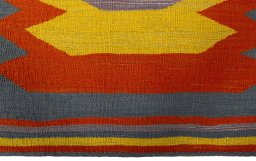 Central medallion detail of New Kilim Sofre rug from Turkey
