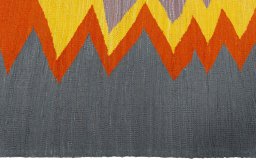 Close-up detail of New Kilim Sofre rug from Turkey showing Wool weave