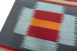 Surface texture of New Kilim Sofre rug with natural Wool and intricate pattern