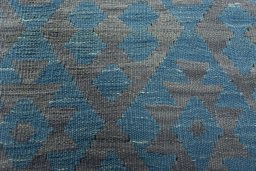 Backside of handmade New Kilim Sofre rug showing knot structure and weave density