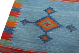 Surface texture of New Kilim Sofre rug with natural Wool and intricate pattern