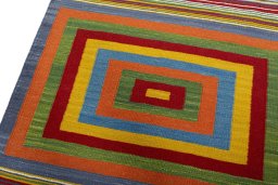 Surface texture of New Kilim Sofre rug with natural Wool and intricate pattern