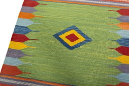 Surface texture of New Kilim Sofre rug with natural Wool and intricate pattern