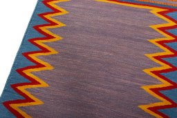 Surface texture of New Kilim Sofre rug with natural Wool and intricate pattern