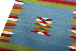 Surface texture of New Kilim Sofre rug with natural Wool and intricate pattern