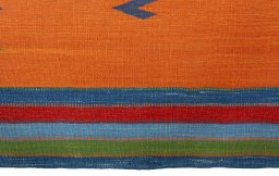 Central medallion detail of New Kilim Sofre rug from Turkey