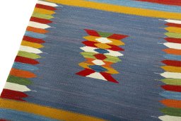 Surface texture of New Kilim Sofre rug with natural Wool and intricate pattern